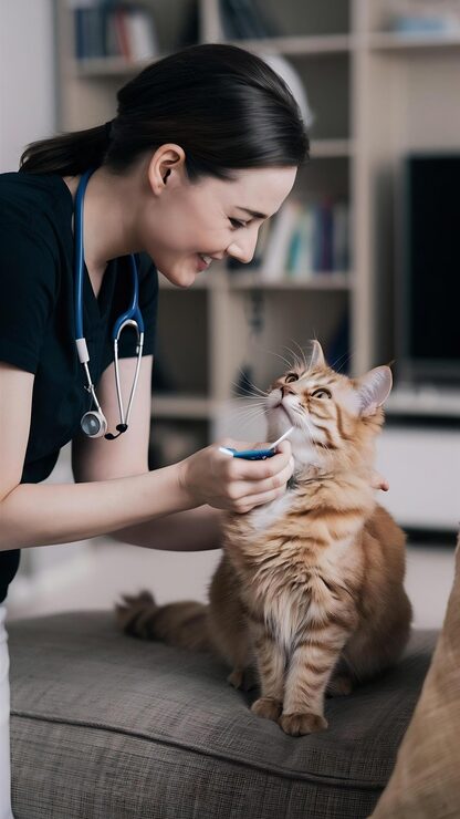 cat with vet
