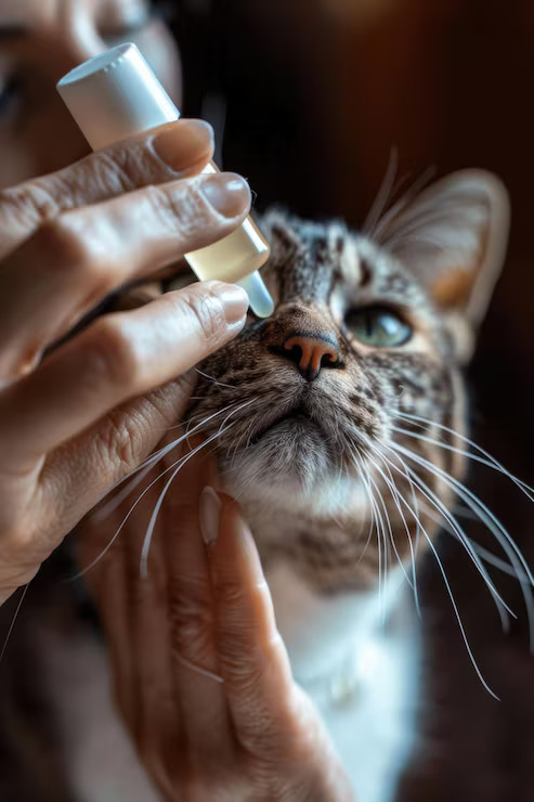 relief from cat allergies closeup eye drop